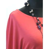 Bluzeczka Diana z pięknymi falbaniastymi rękawami - koralowa